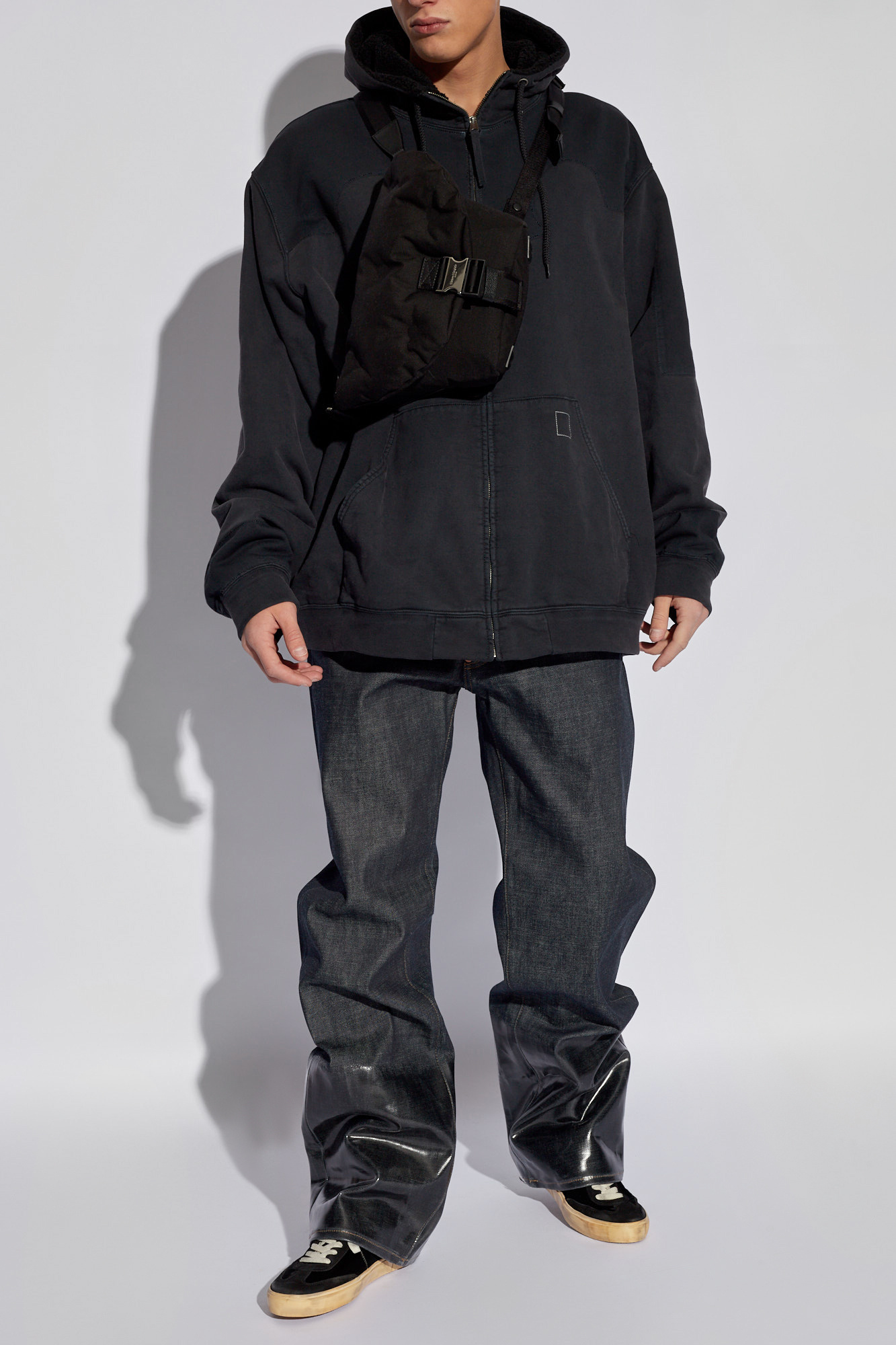 SchaferandweinerShops AS - ripped denim jacket - Black